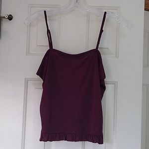 NWT, Cute berry ruffle trimmed tank top